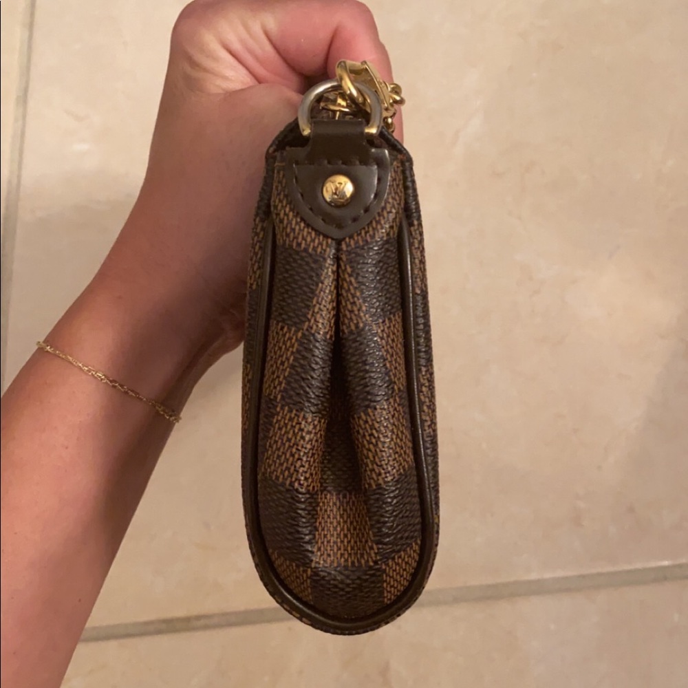 Louis Vuitton Damier Ebene Eva Pochette Shoulder Bag w/ Strap - Picture 5 of 12